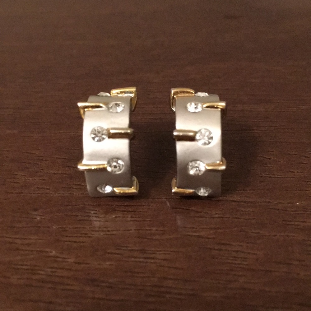 💎SALE💎 metal gold diamonds hoops earrings